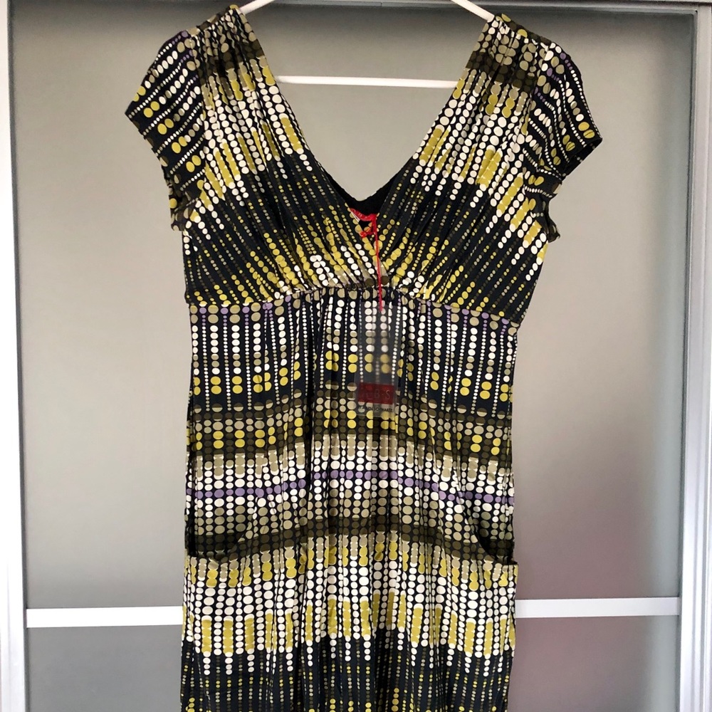 Black/multi dot pattern dress